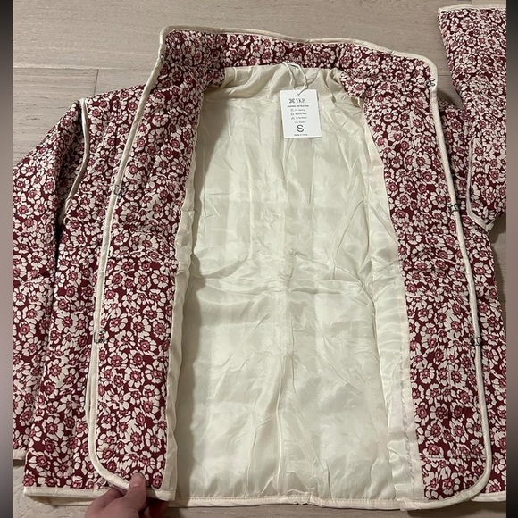 Quilted floral print relaxed fit vintage look boho chic lightweight jacket Med - Picture 4 of 5